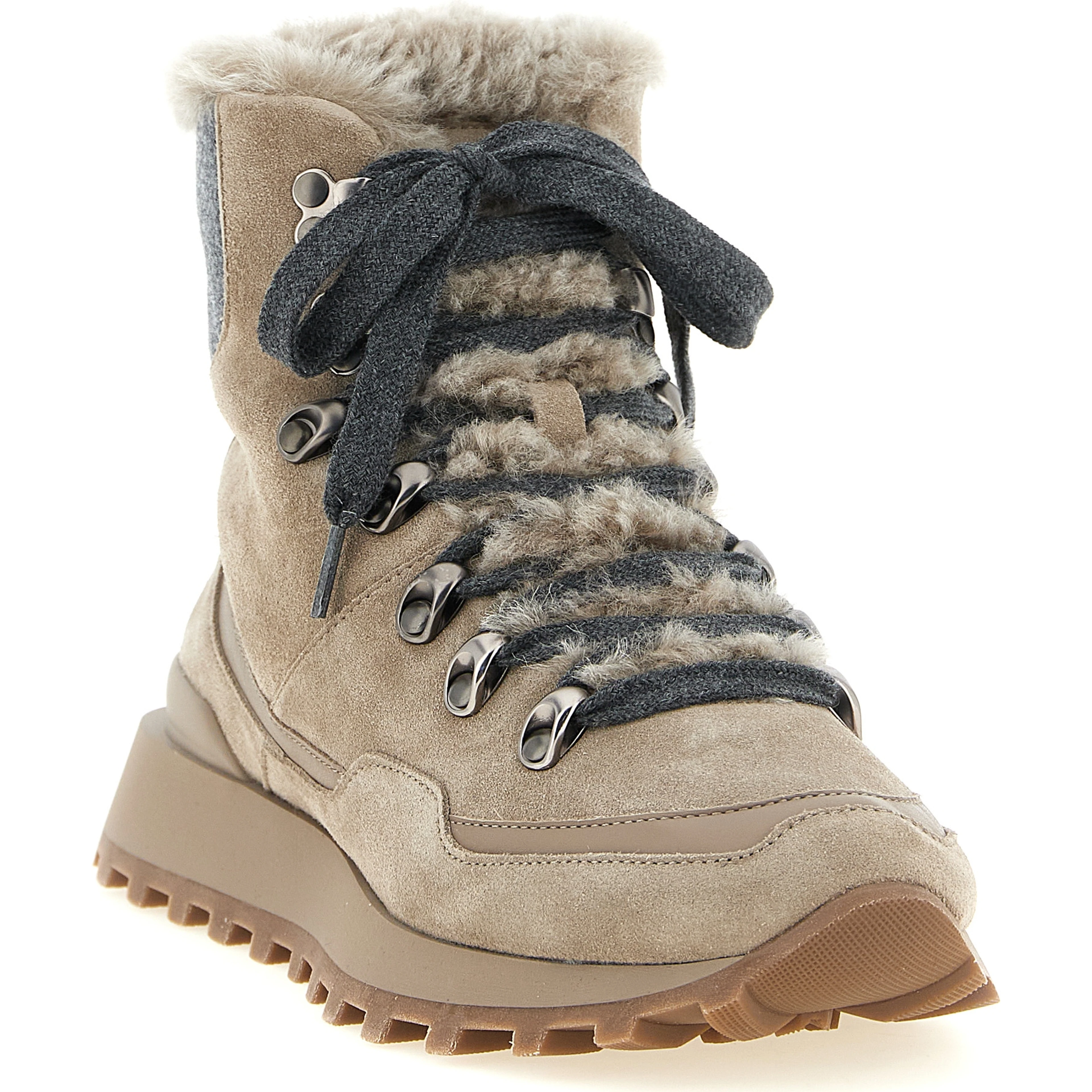 Beige Calfskin Ankle Boots
