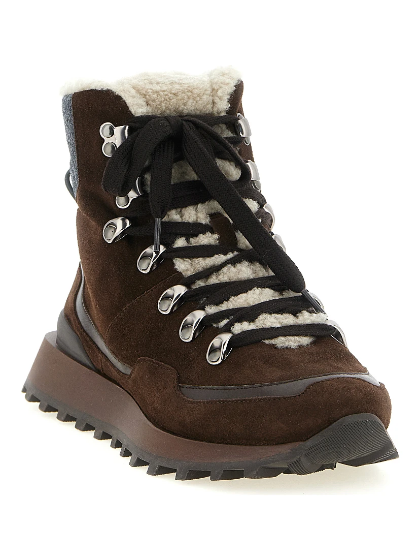 Brown Calfskin Ankle Boots