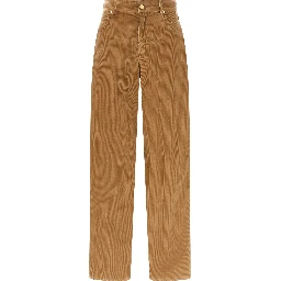 Beige Cotton Casual Pants