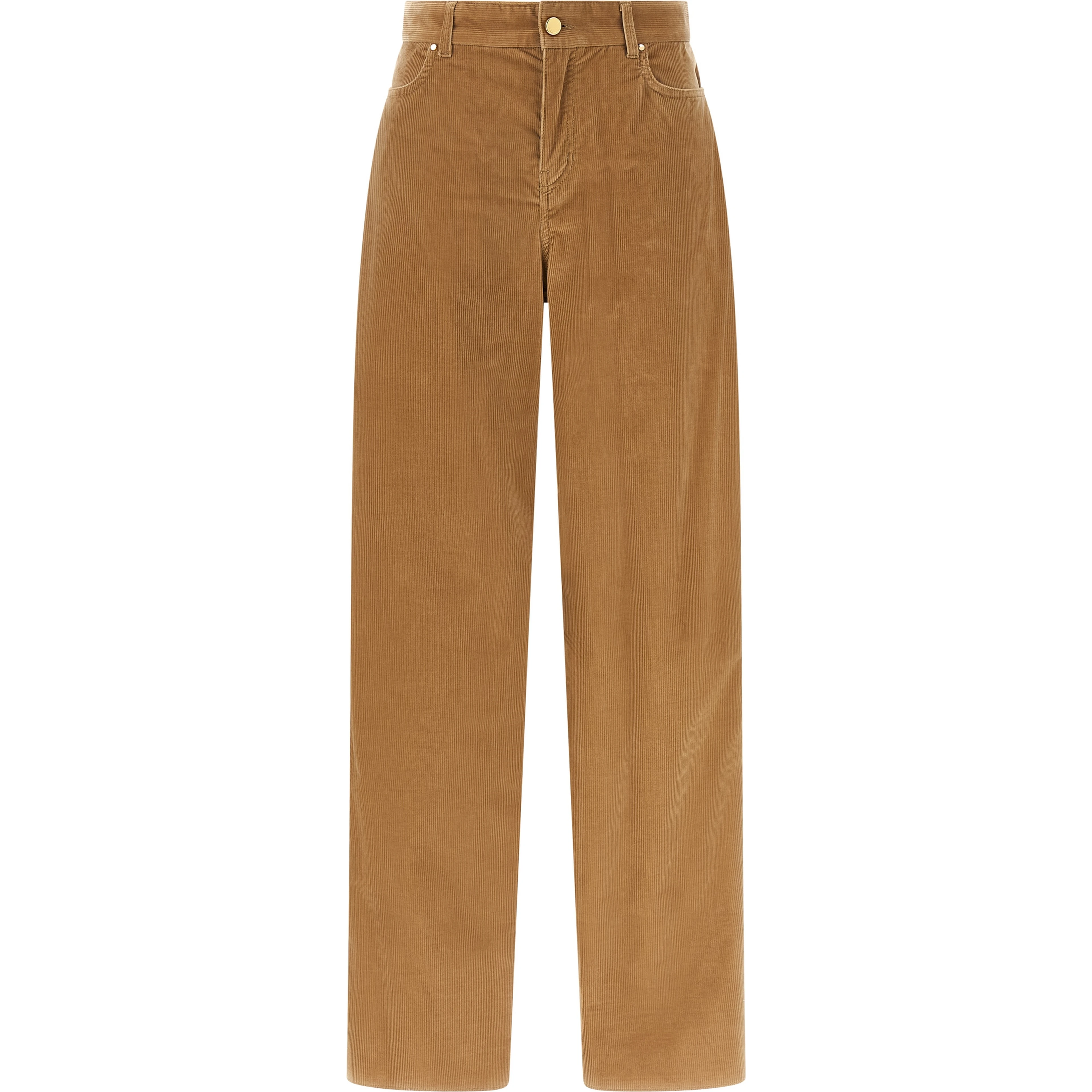 Beige Cotton Casual Pants