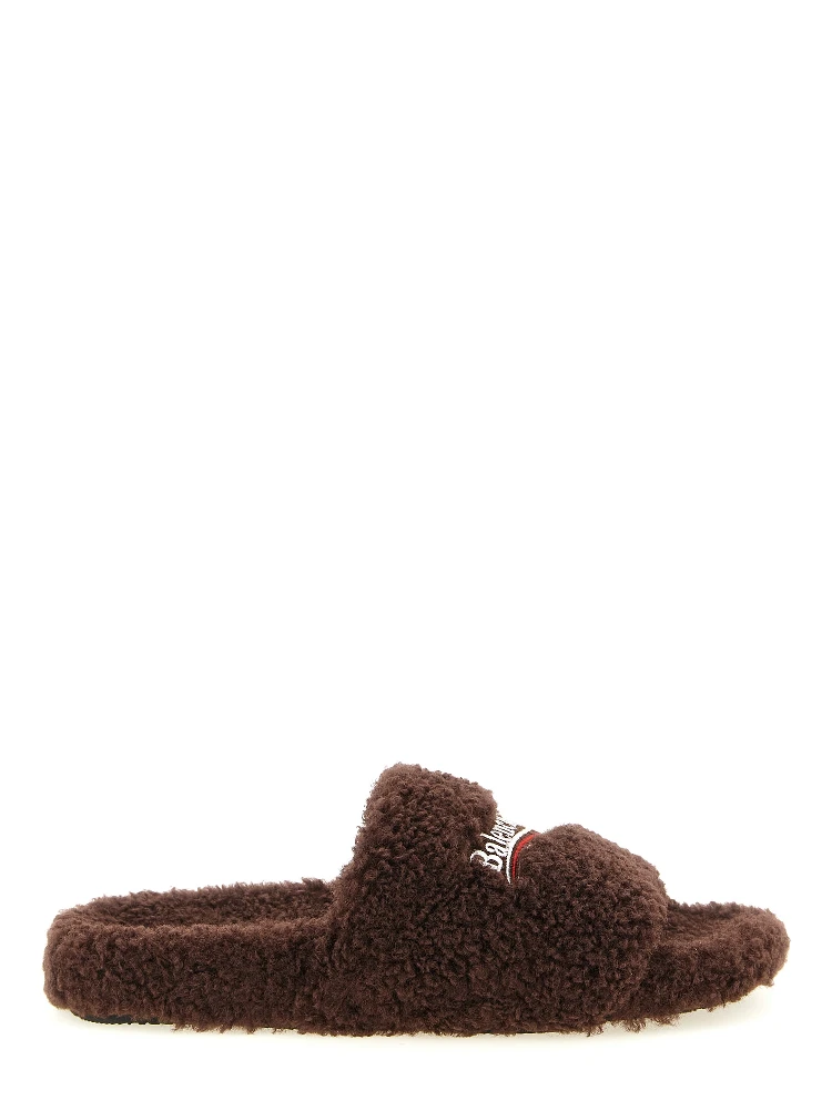 Brown Polyester Slides