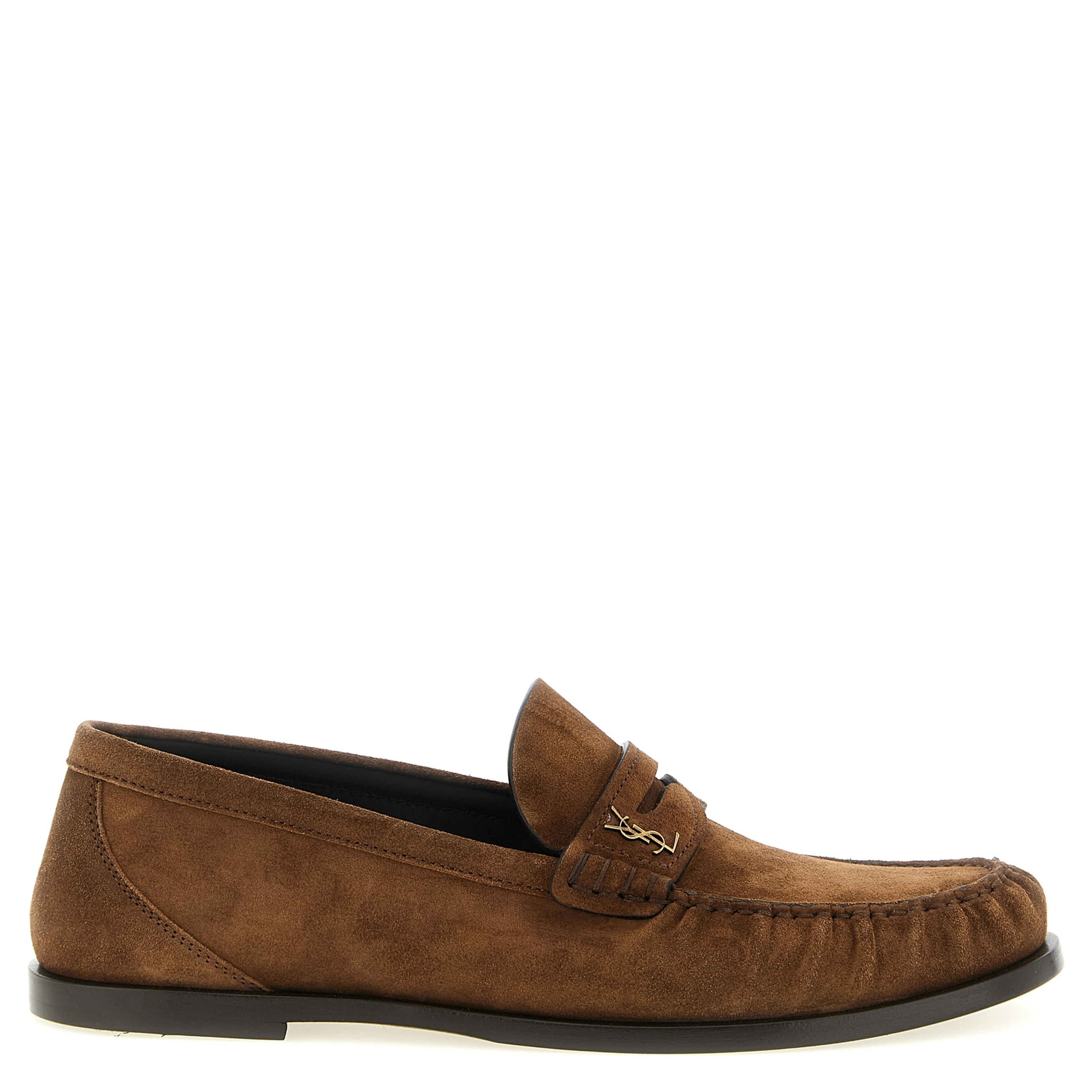 Brown Calfskin Slip-On Loafers