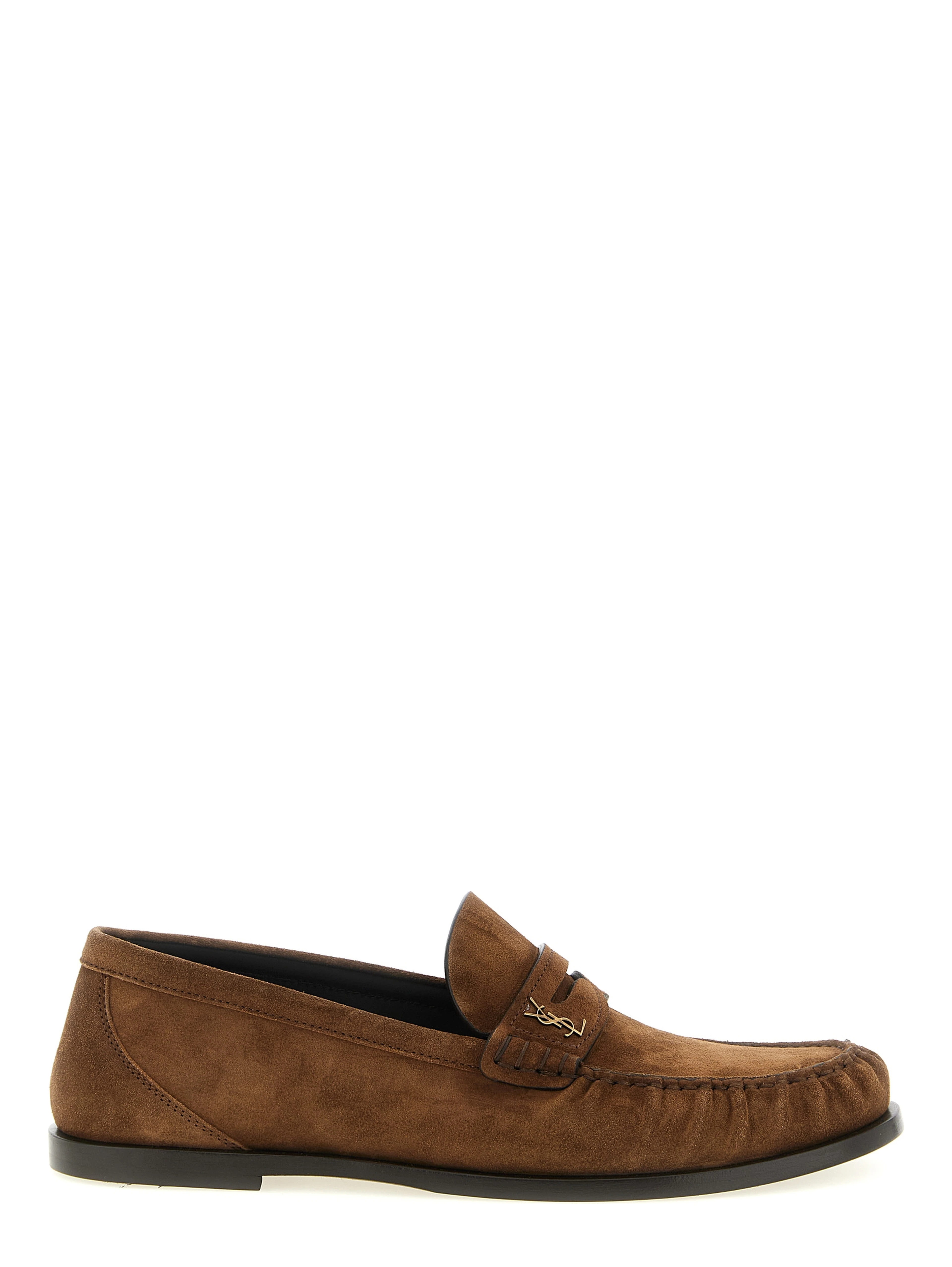 Brown Calfskin Slip-On Loafers