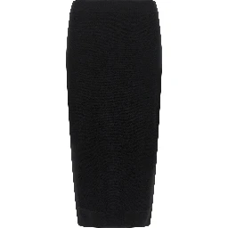 Black Viscose Midi Skirt