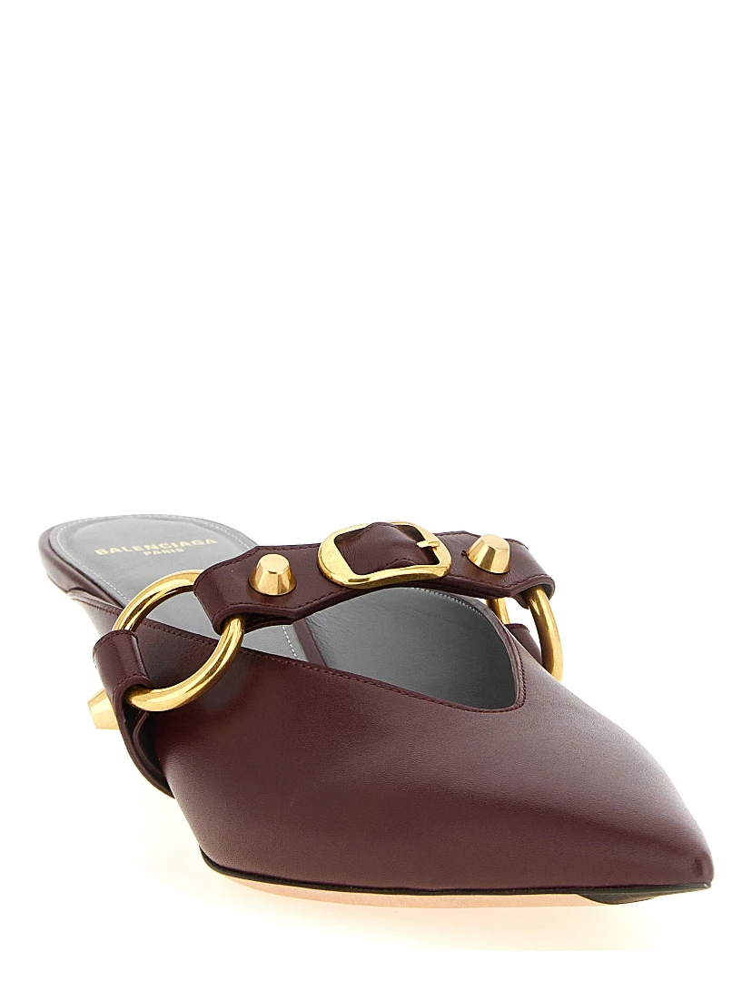 Bordeaux Calfskin Mid Heel Pumps