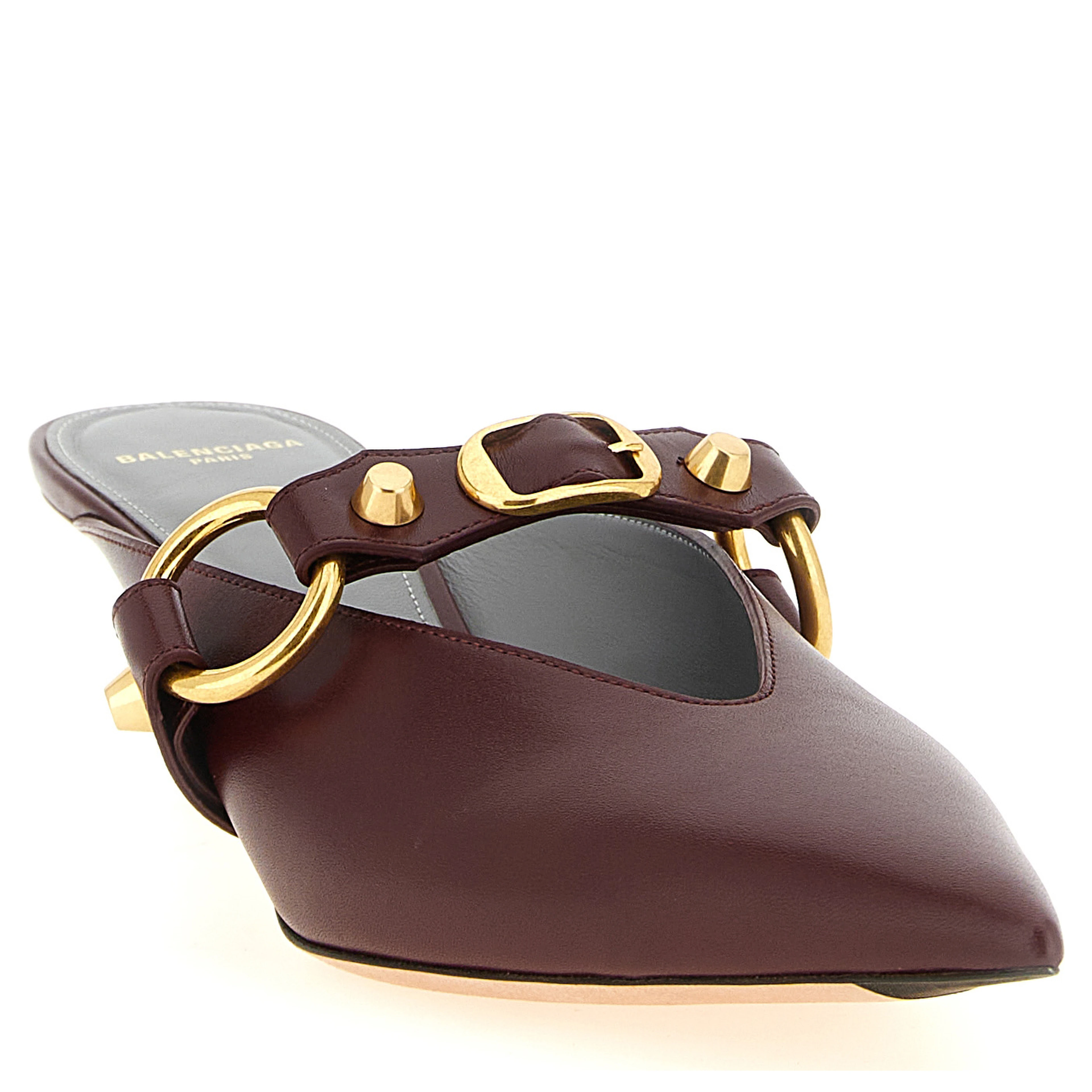 Bordeaux Calfskin Mid Heel Pumps
