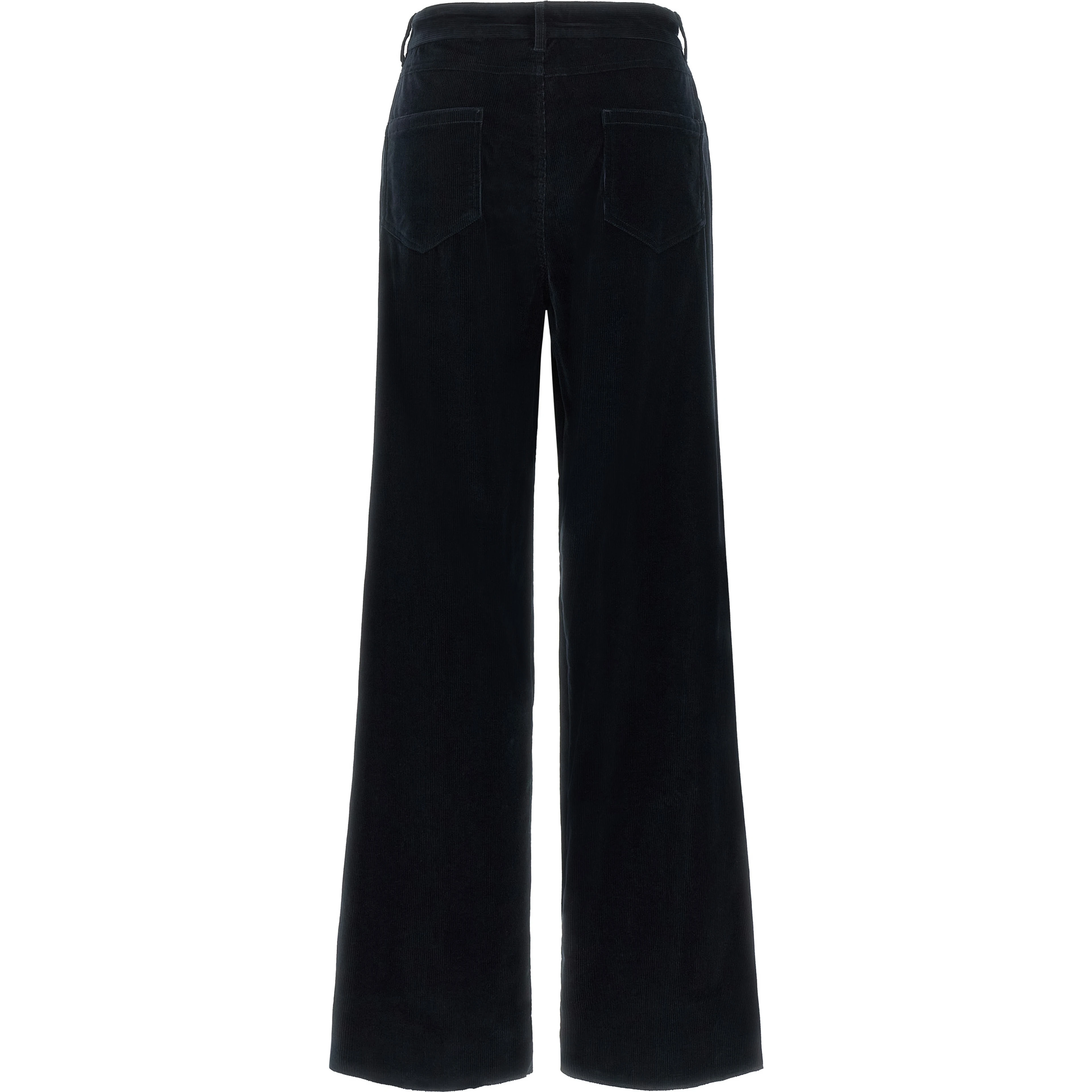 Blue Cotton Casual Pants