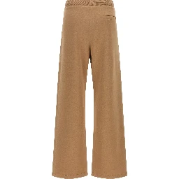 Beige Cotton Casual Pants