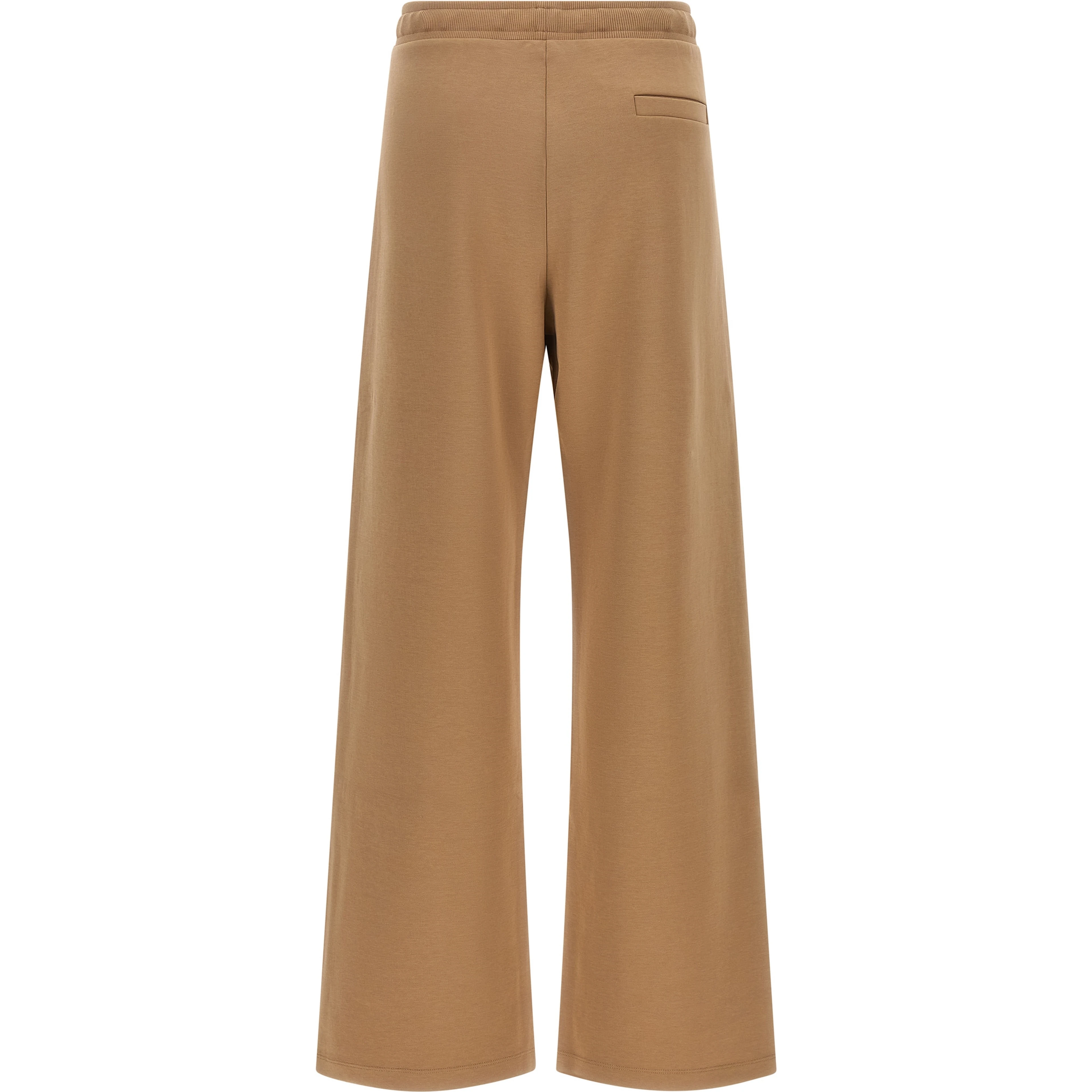 Beige Cotton Casual Pants