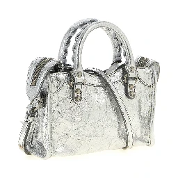 Silver Lamb Leather Crossbody Bag