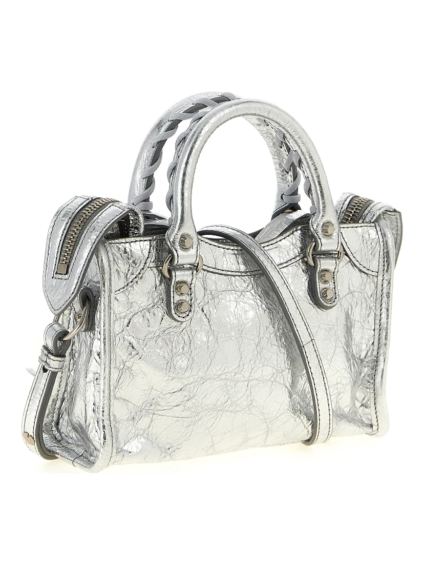 Silver Lamb Leather Crossbody Bag