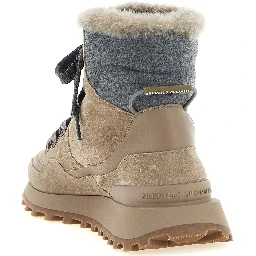 Beige Calfskin Ankle Boots