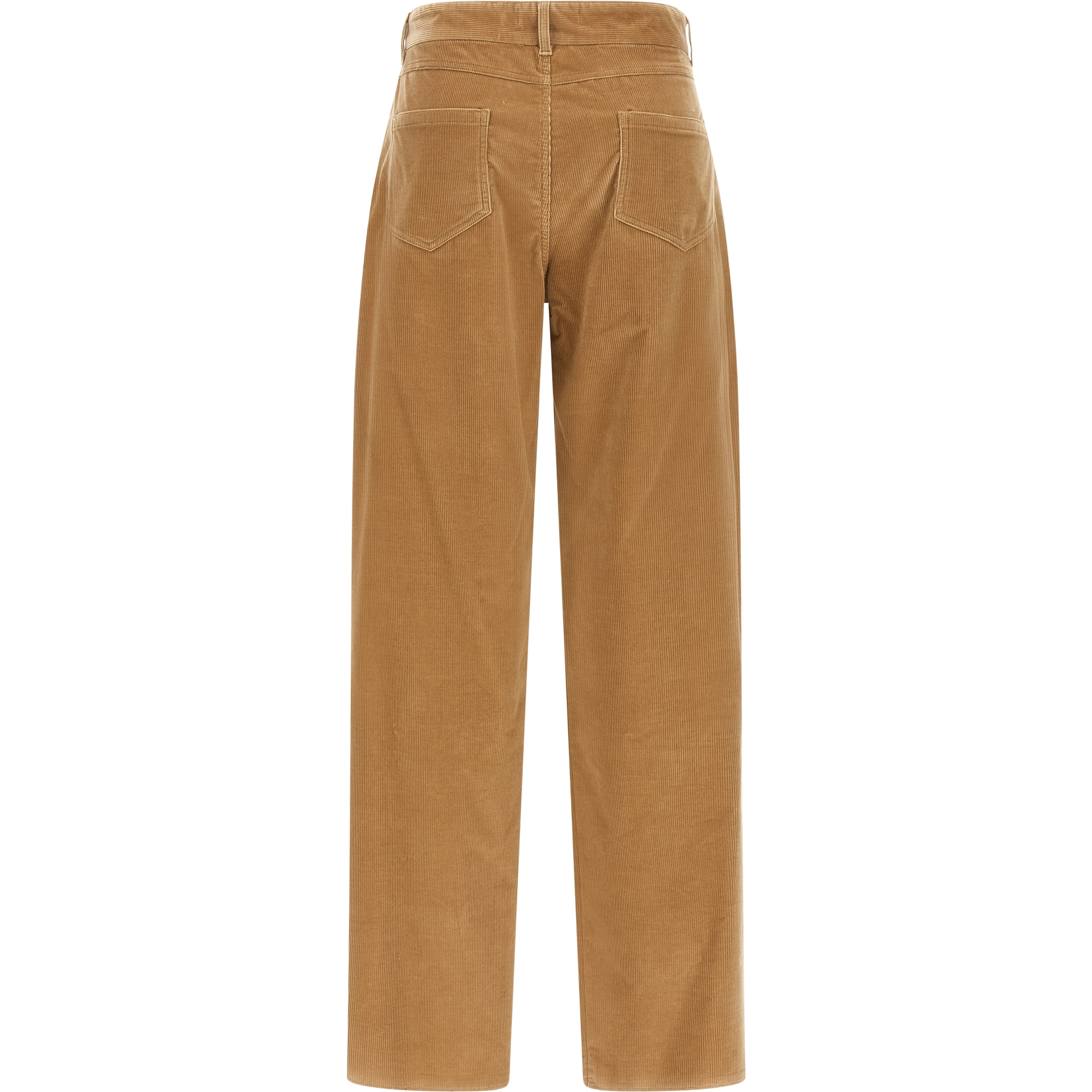 Beige Cotton Casual Pants