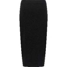 Black Viscose Midi Skirt