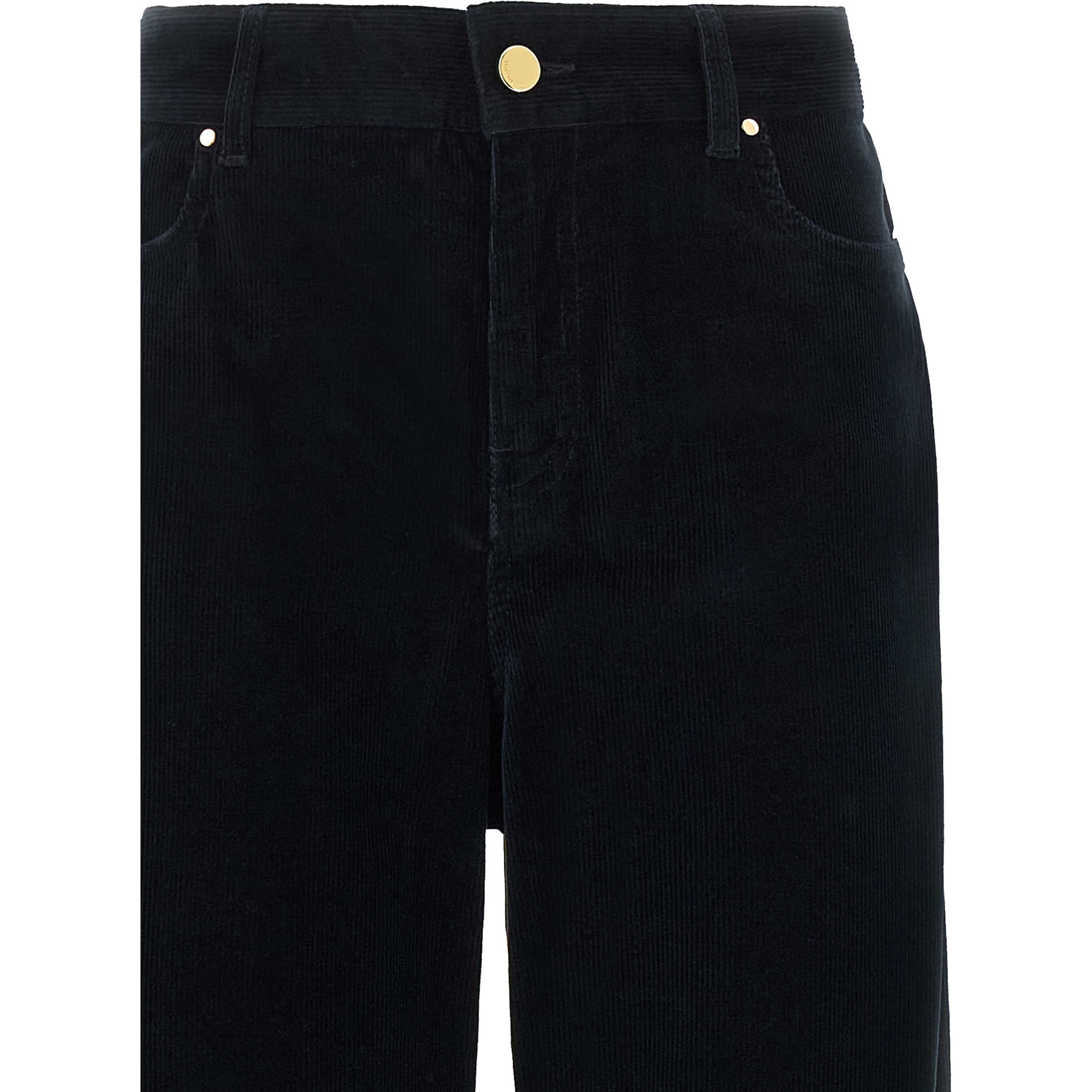 Blue Cotton Casual Pants