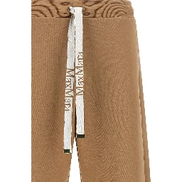 Beige Cotton Casual Pants