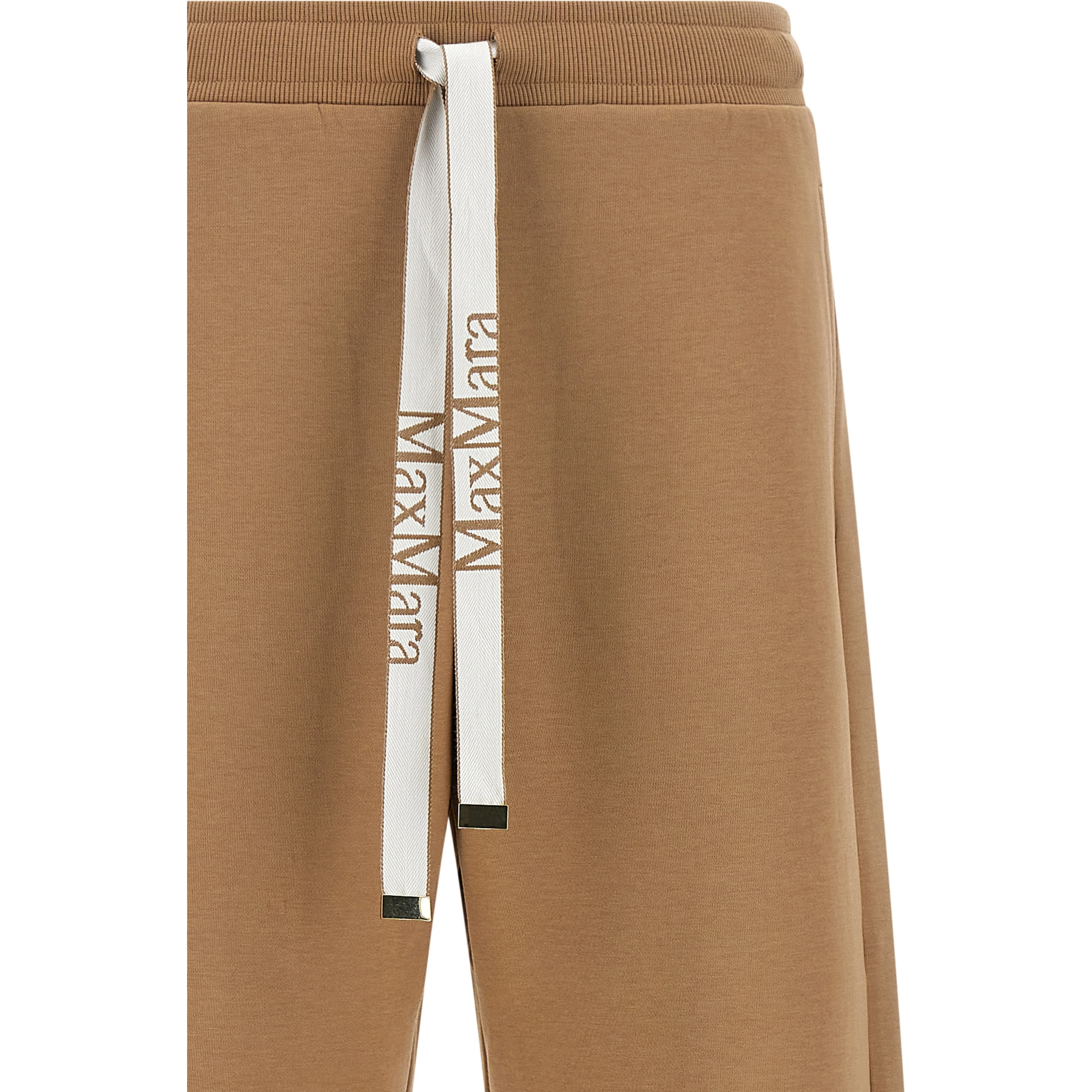 Beige Cotton Casual Pants