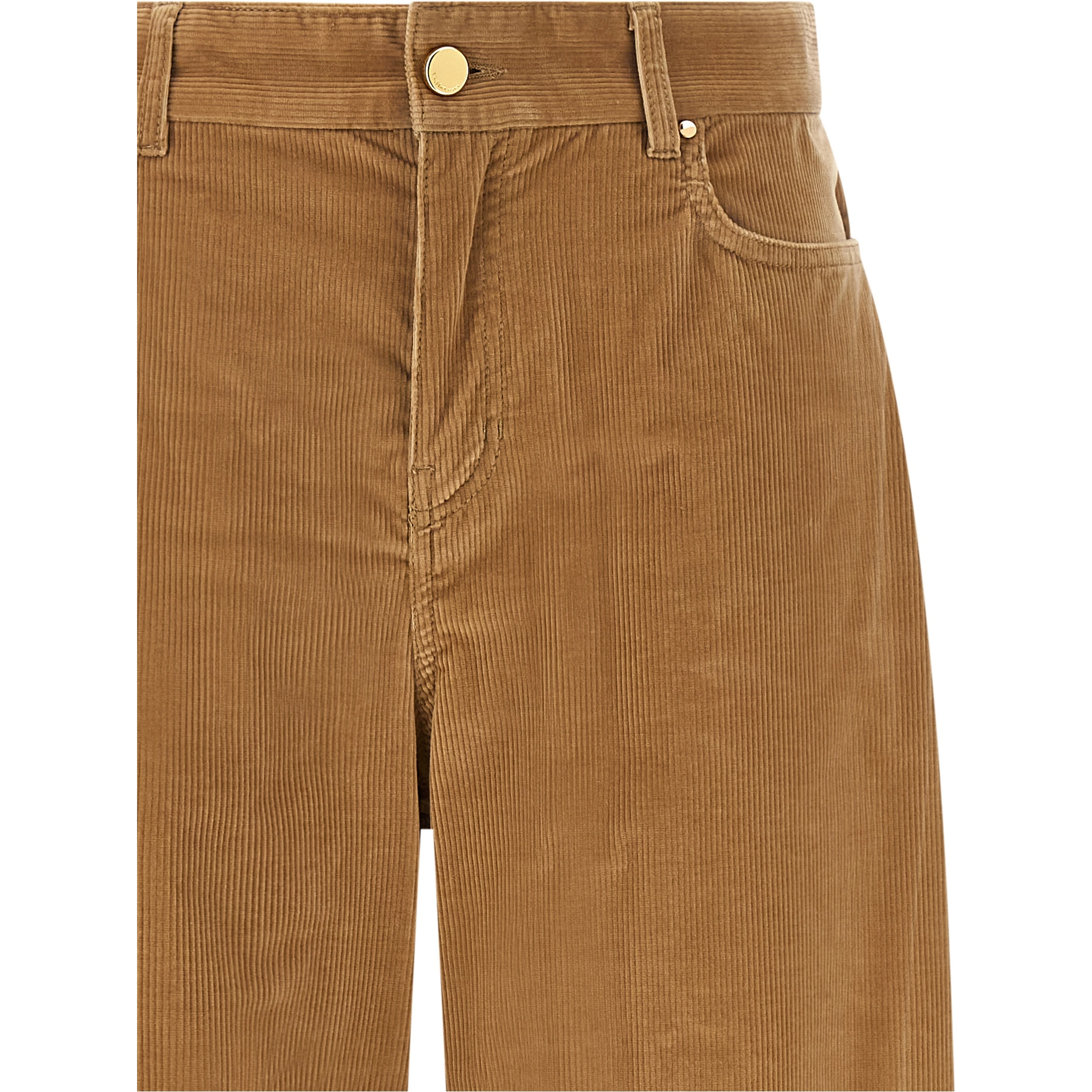 Beige Cotton Casual Pants