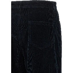 Blue Cotton Casual Pants