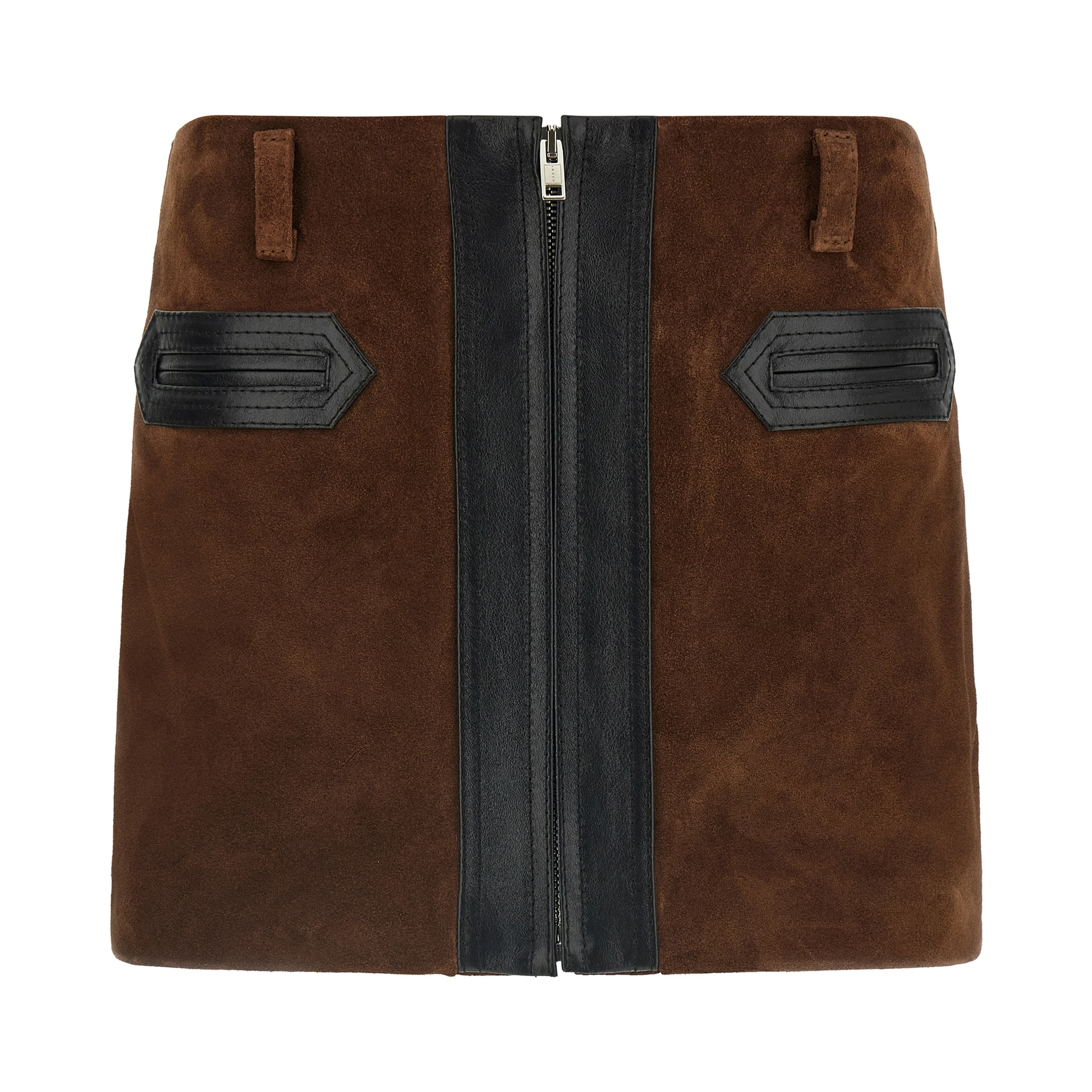Brown Calfskin Long Skirt