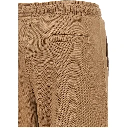 Beige Cotton Casual Pants