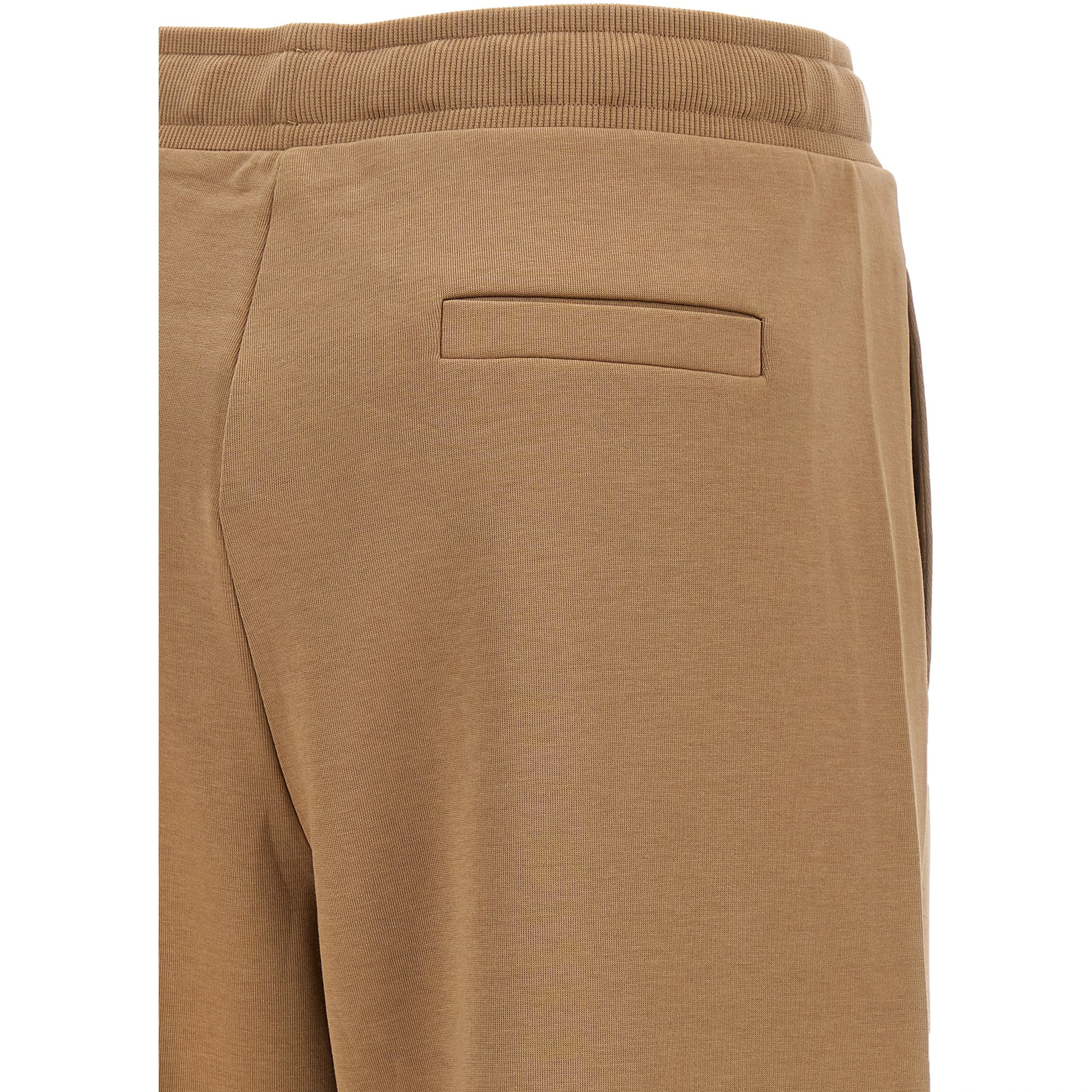 Beige Cotton Casual Pants