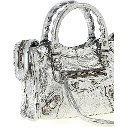 Silver Lamb Leather Crossbody Bag