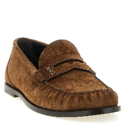 Brown Calfskin Slip-On Loafers