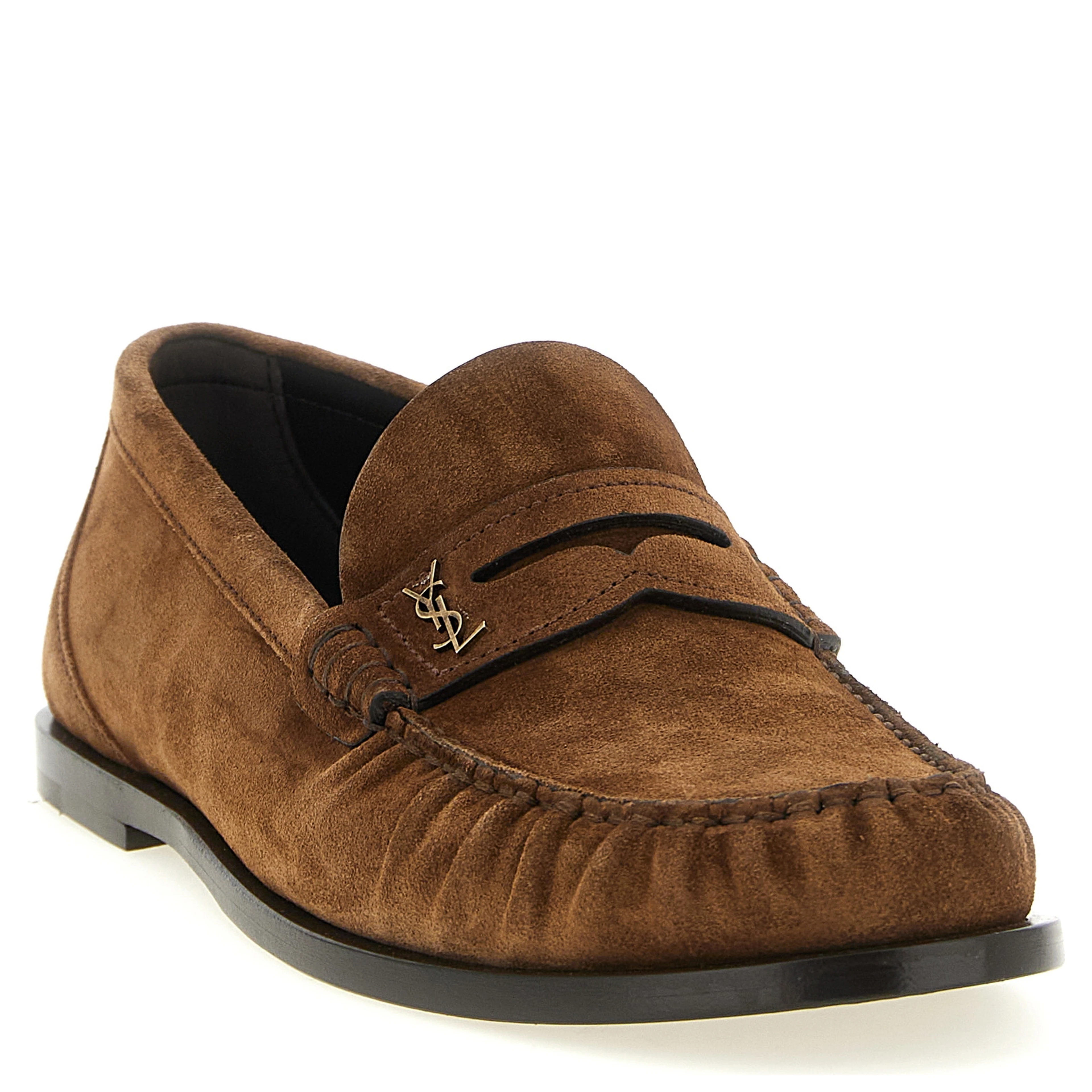 Brown Calfskin Slip-On Loafers
