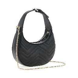 Black Calfskin Shoulder Bag