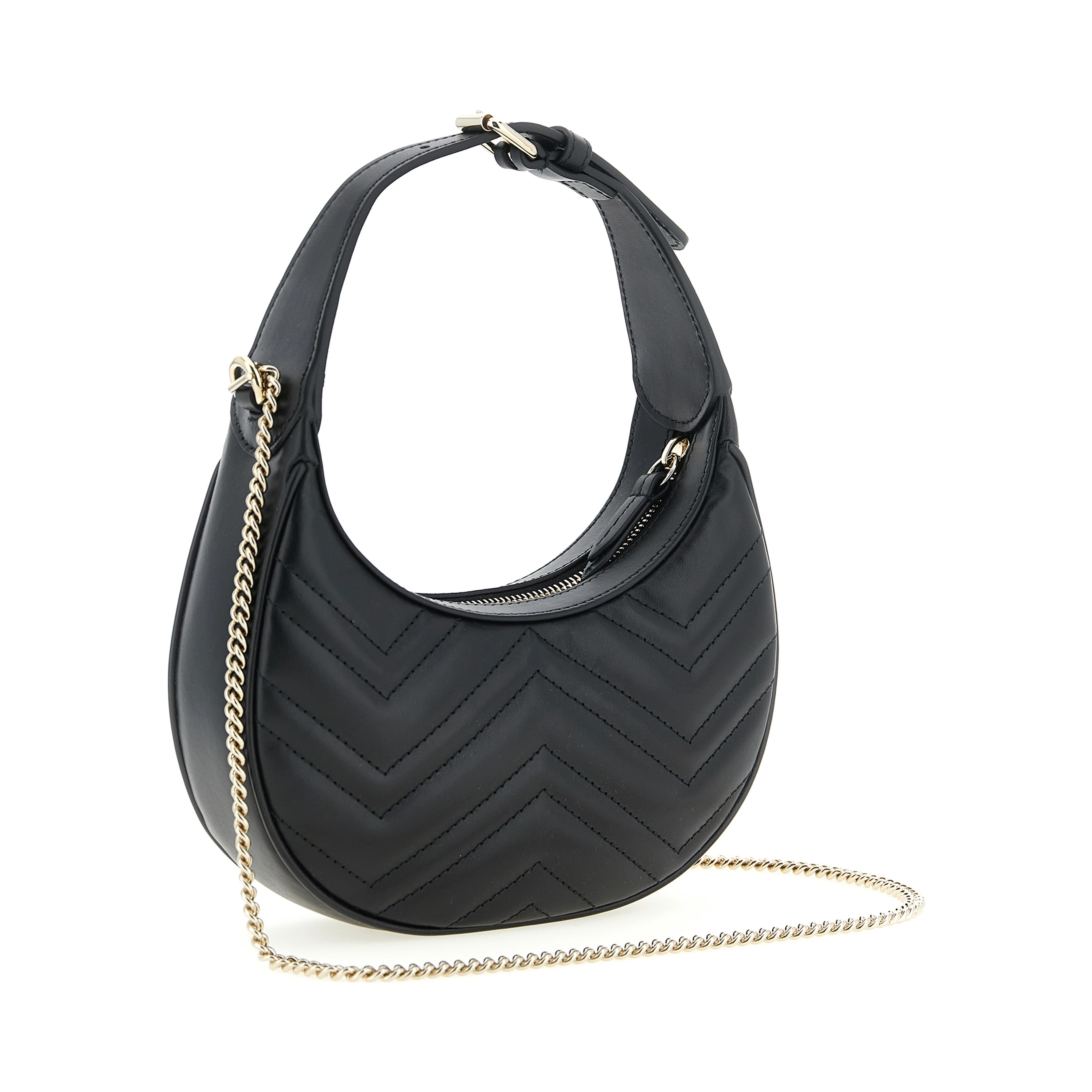 Black Calfskin Shoulder Bag