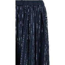 Blue Cotton Mini Skirt