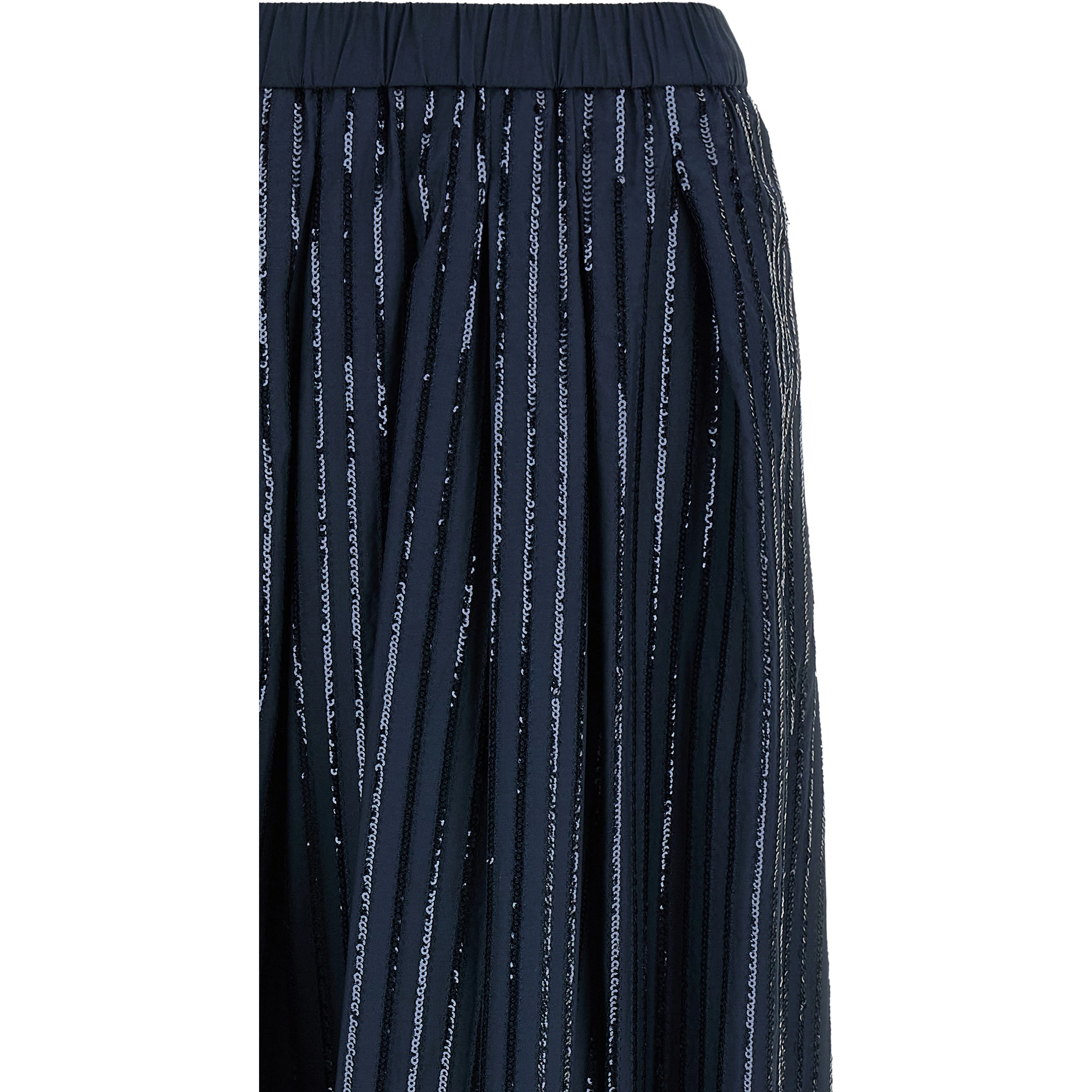 Blue Cotton Mini Skirt