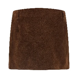 Brown Calfskin Long Skirt