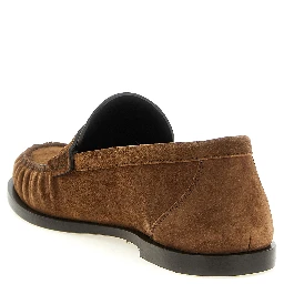 Brown Calfskin Slip-On Loafers