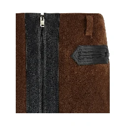 Brown Calfskin Long Skirt