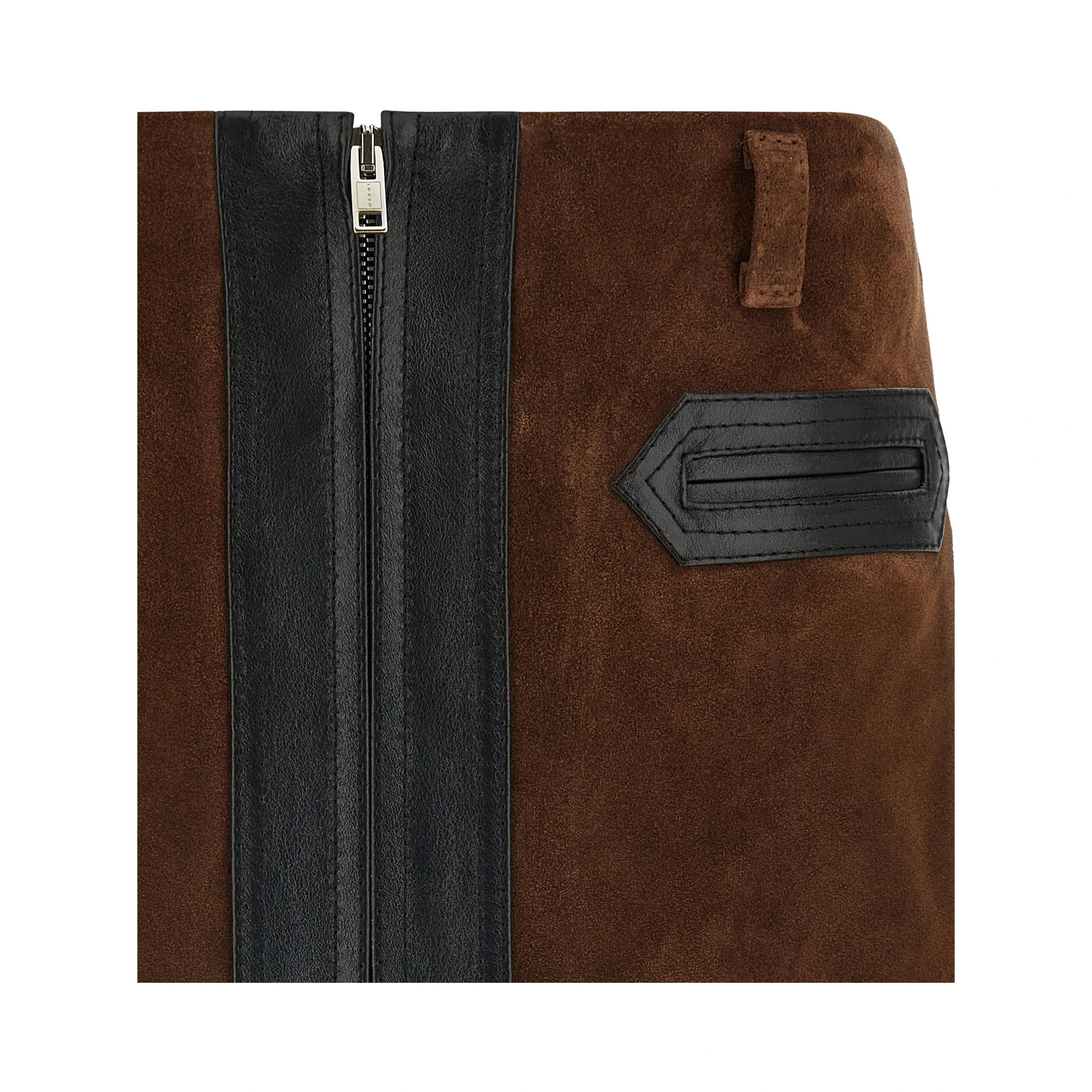 Brown Calfskin Long Skirt