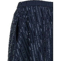 Blue Cotton Mini Skirt