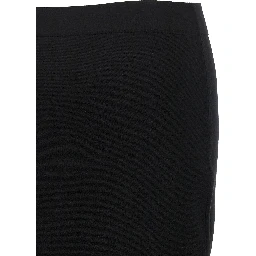 Black Viscose Midi Skirt