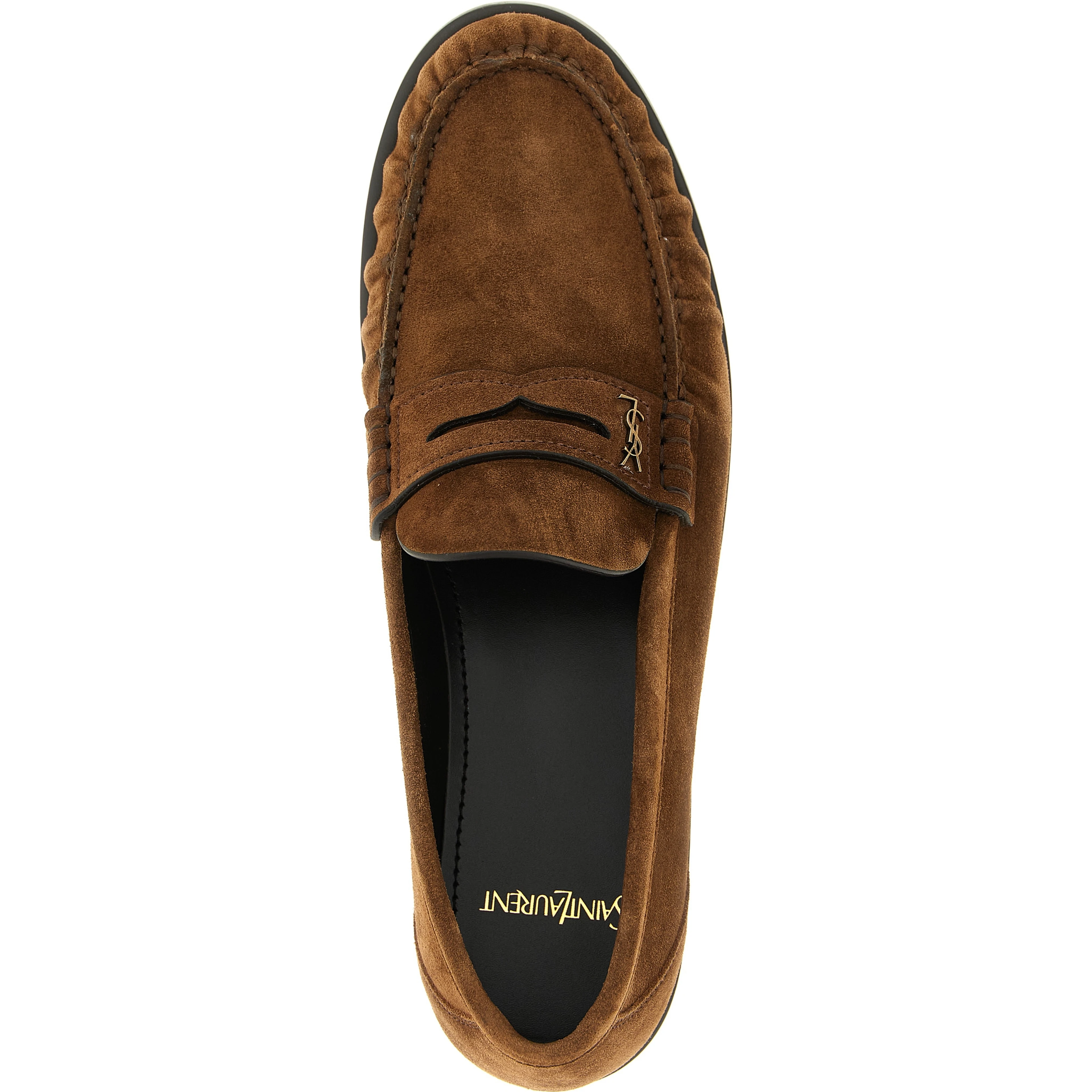 Brown Calfskin Slip-On Loafers