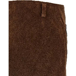 Brown Calfskin Long Skirt