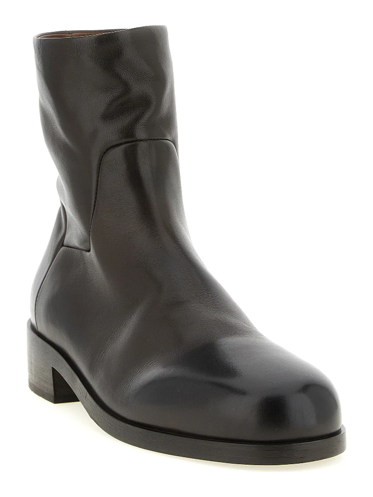 Brown Calfskin Ankle Boots