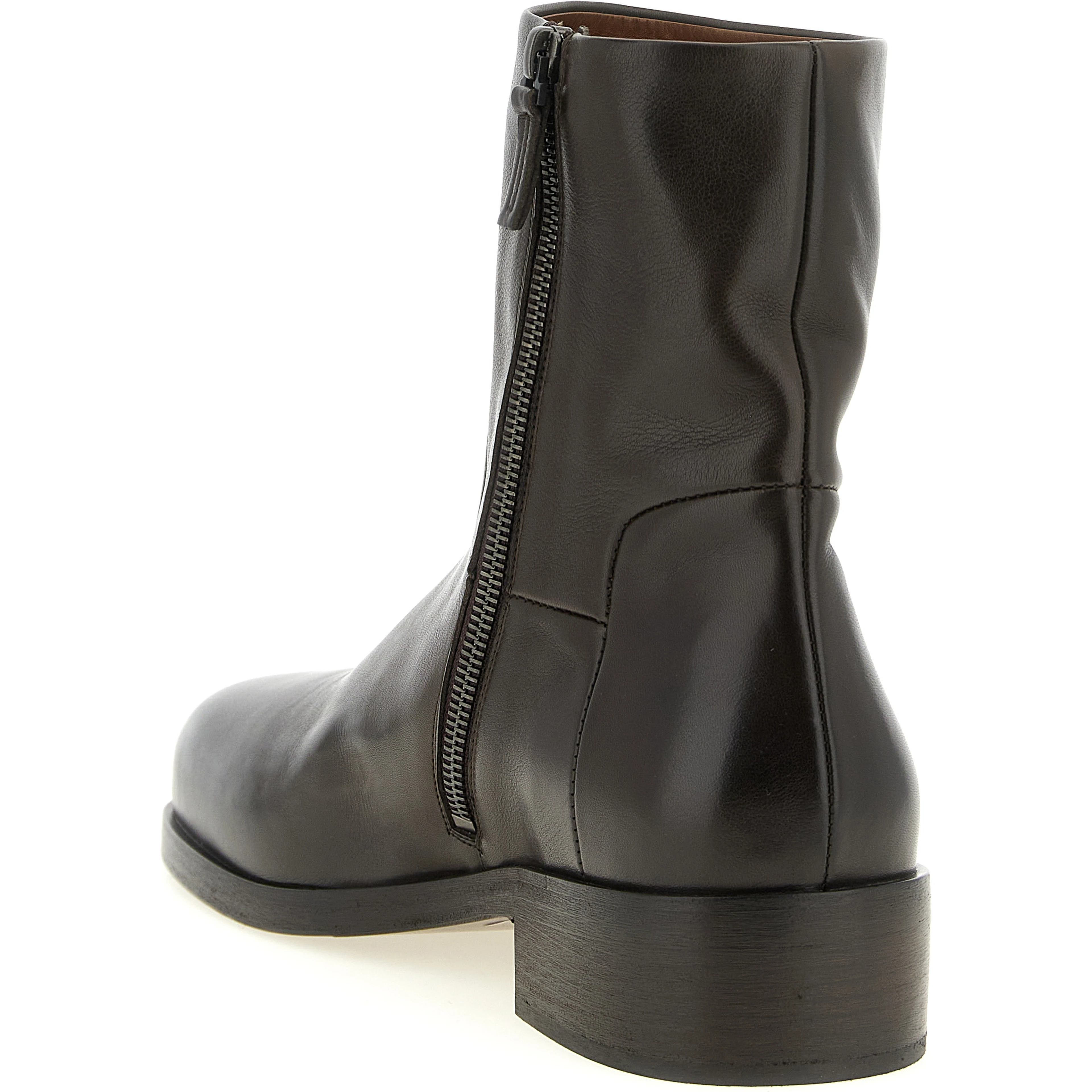 Brown Calfskin Ankle Boots