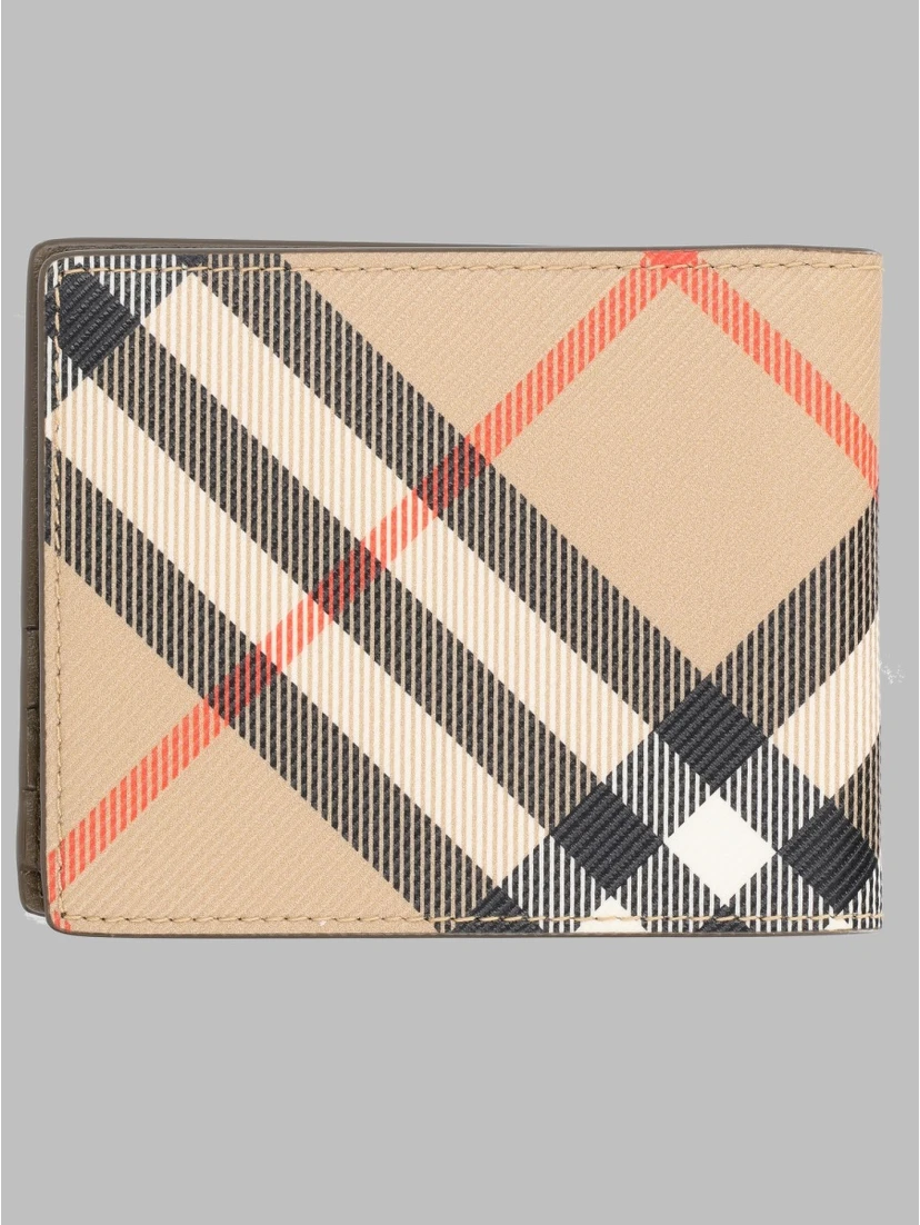 Portafoglio Bifold con Stampa Check