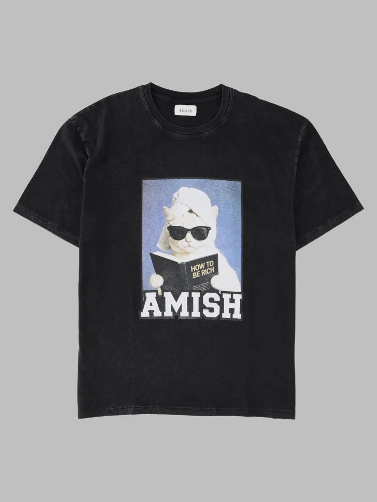 T-Shirt con Stampa "Rich Cat"