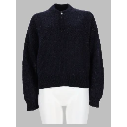 Maglia in Misto Lana e Cotone con Zip