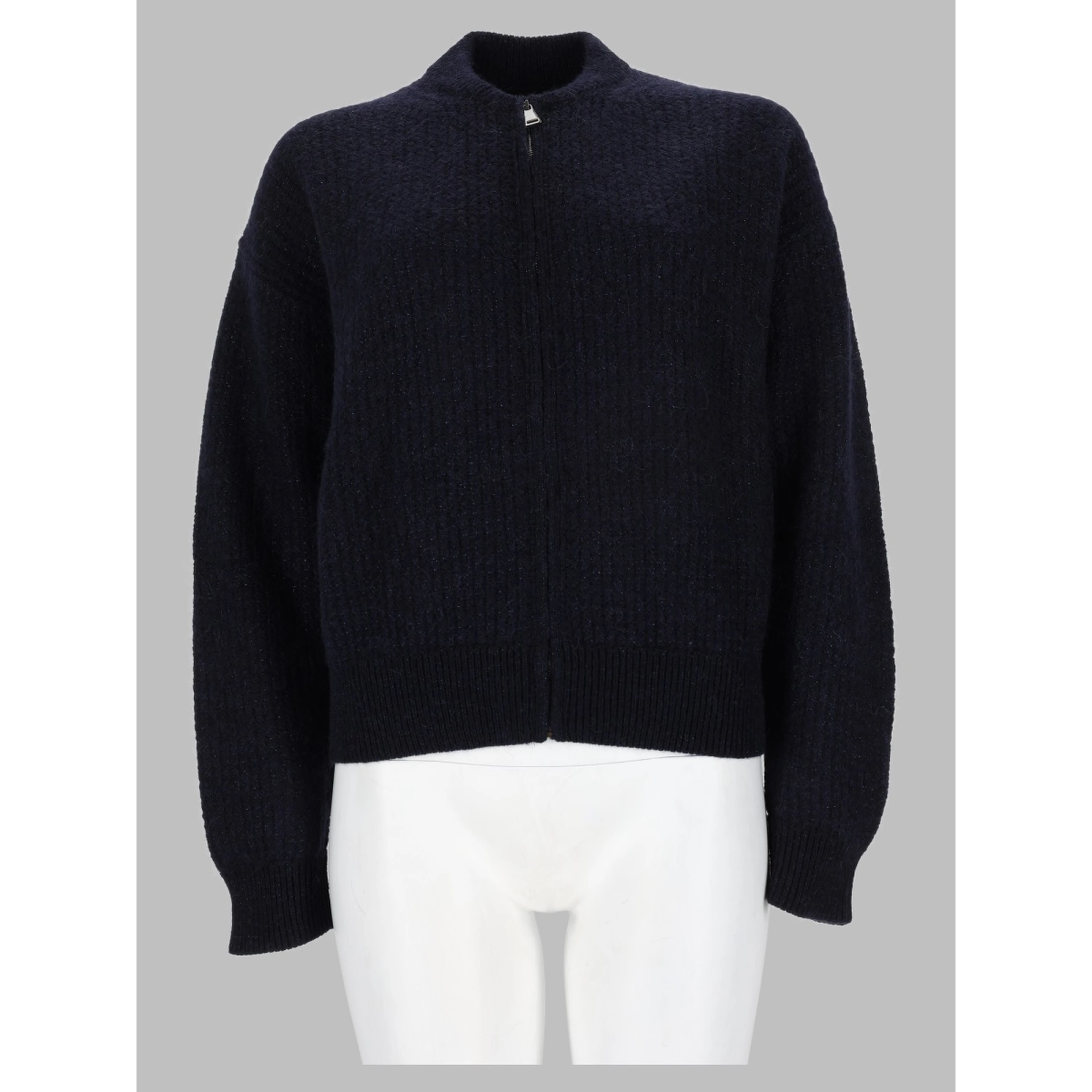 Maglia in Misto Lana e Cotone con Zip