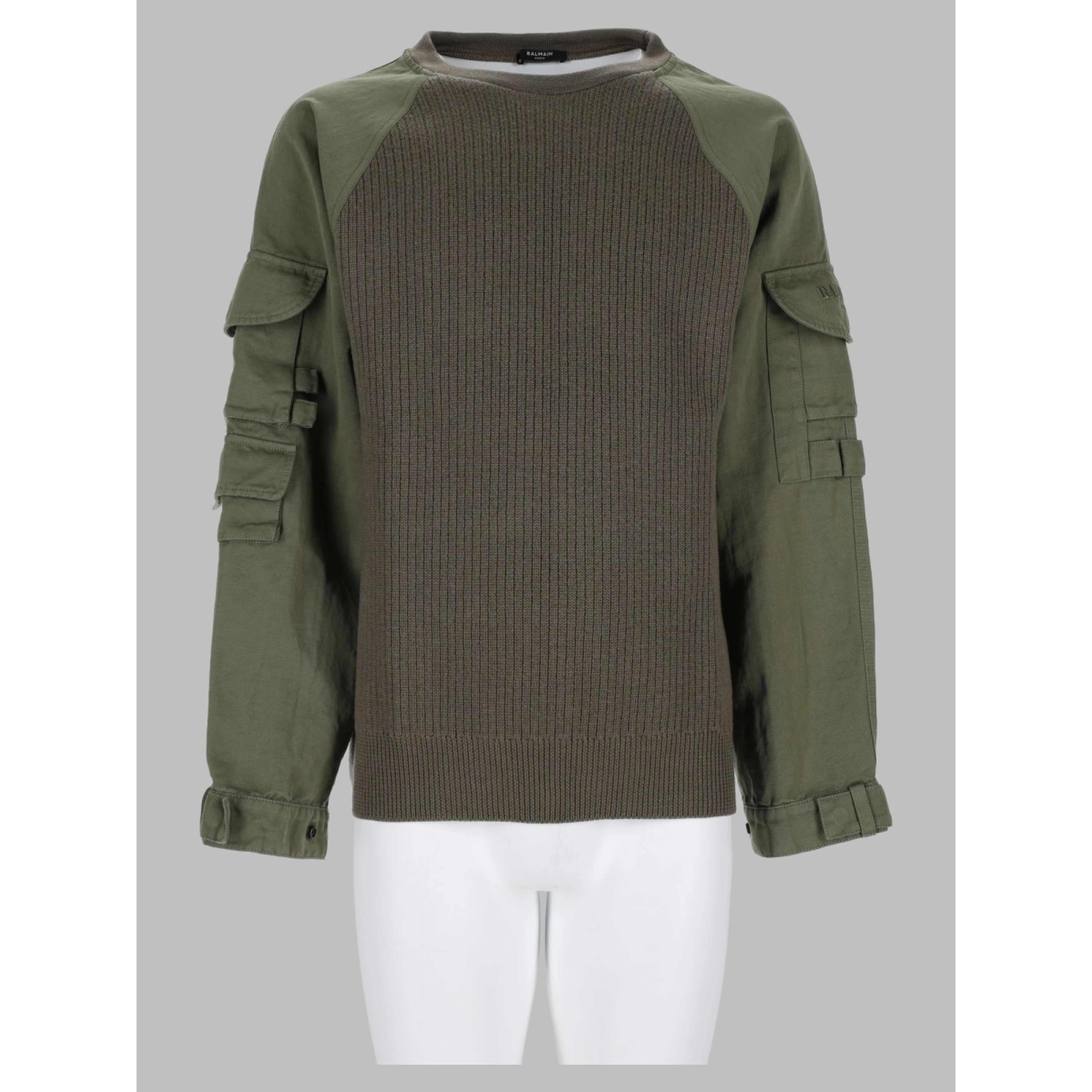 Maglia Cargo In Lana Con Inserti In Cotone