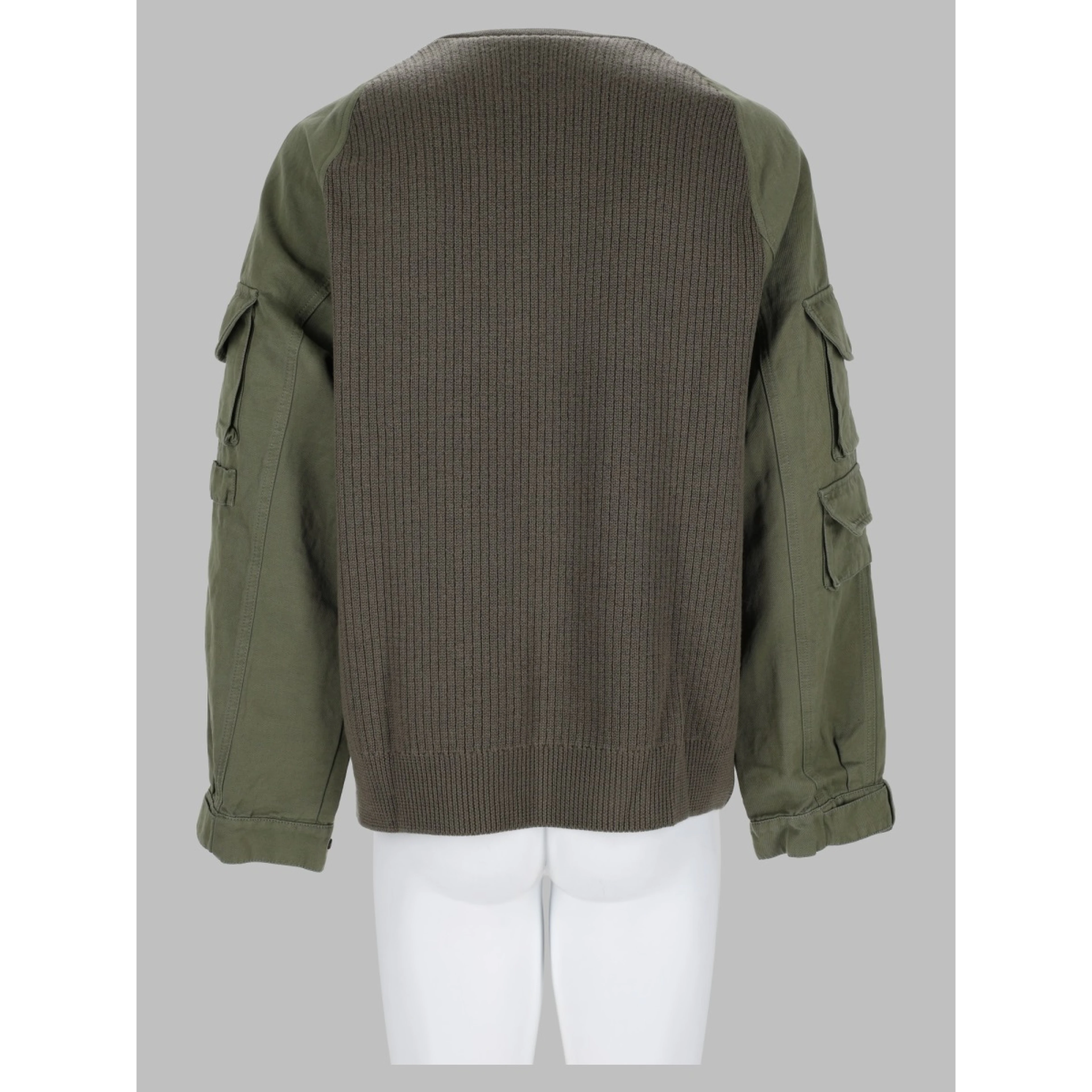 Maglia Cargo In Lana Con Inserti In Cotone