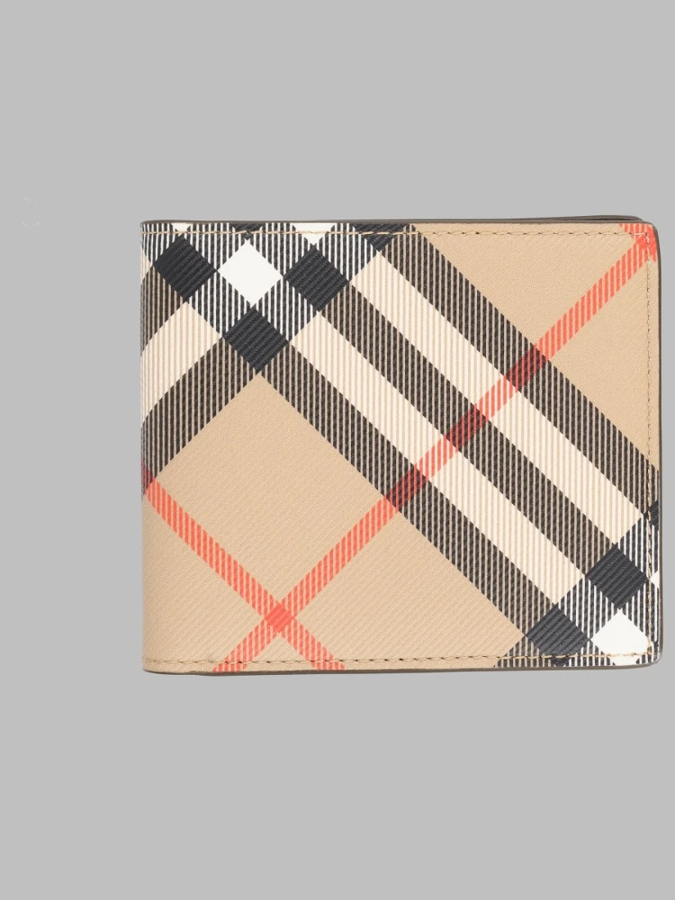 Portafoglio Bifold Con Stampa Check